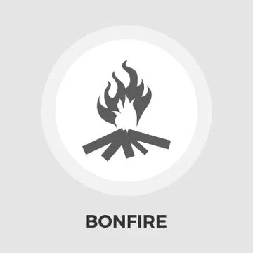 Bonfire Vector Flat Icon Stock Illustration
