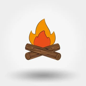 Bonfire vector icon Stock Illustration