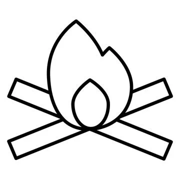 Bonfire on white isolated background. Fire and wood. Vector illustration. Web Stock Illustration