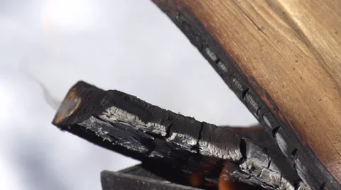 Bonfire In The Winter Forest Stock Footage 64335599