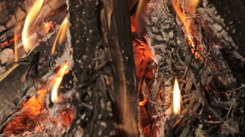 Bonfire of wood close-up Stock Footage 35893433