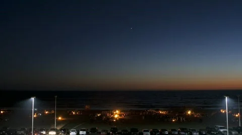 Bonfires on the beach 스톡 동영상 857584