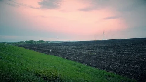 Bonfires on the horizon Stock Footage 83499475