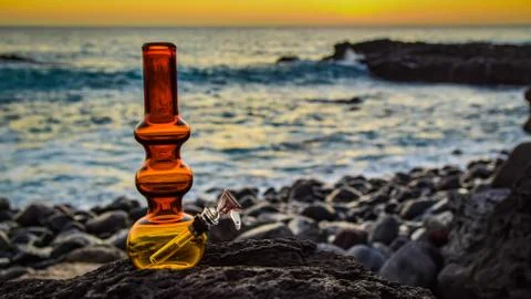 Bong and Pebbles at the beach Stock Photos