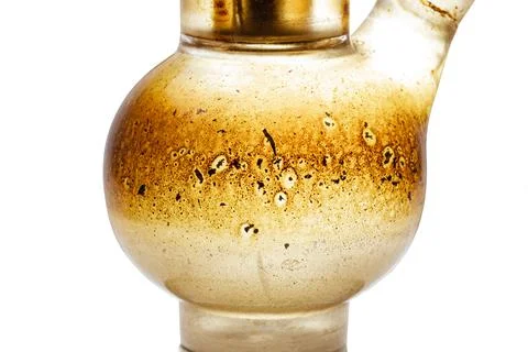 Bong close-up after reusable use, release of resin from smoking marijuana Stock Photos