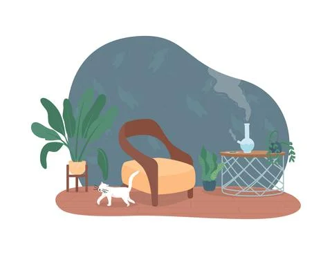 Bong smoking 2D vector web banner, poster Illustrazione stock