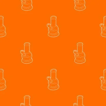 Bong for smoking pattern vector orange Stock Illustration