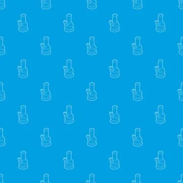Bong for smoking pattern vector seamless blue Stock Illustration
