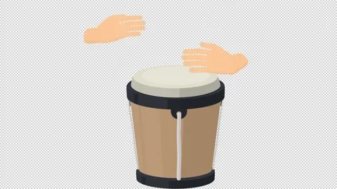 Bongo drum. Drumming. Cartoon Stock Footage 163535870