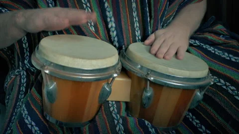 Bongo Drums Being Played Closeup With Sound Stock Footage 277296918