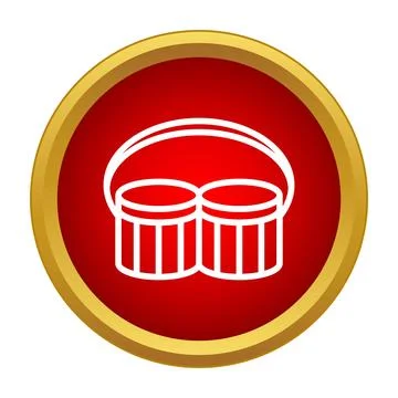 Bongo drums icon representing music and rhythm Stock Illustration
