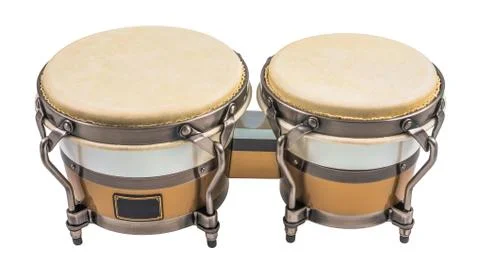 Bongo Drums Isolated on a White Background Stock Photos