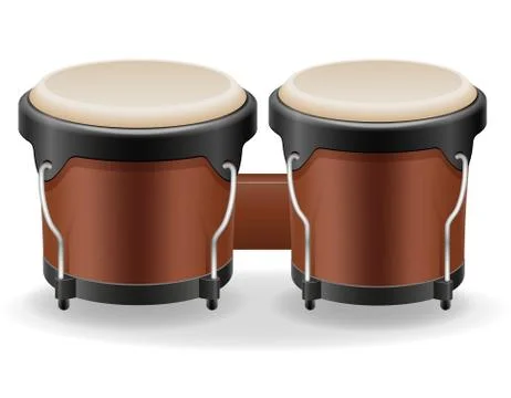 Bongo drums musical instruments stock vector illustration Stock Illustration