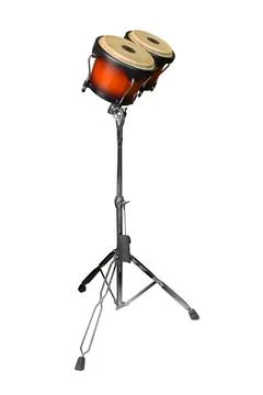Bongo on stand isolated on white background Stock Photos