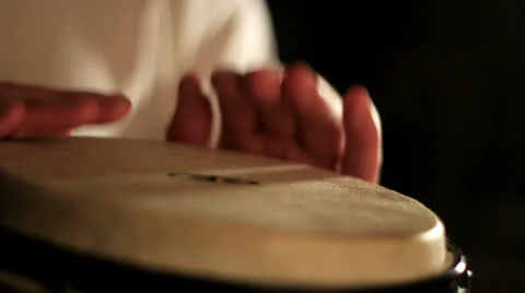 Bongos playing by man hands Stock Footage 24778794
