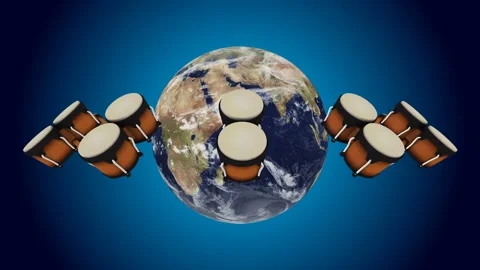 Bongos turn around the world - loop Video stock 166259672