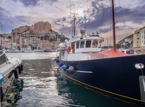 Bonifacio harbour Stock Photos