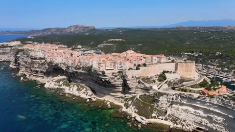 Bonifacio from the sea Stock Footage 138323946