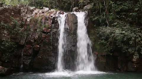 Bonito Waterfall in Brazil Stock Footage 104166882
