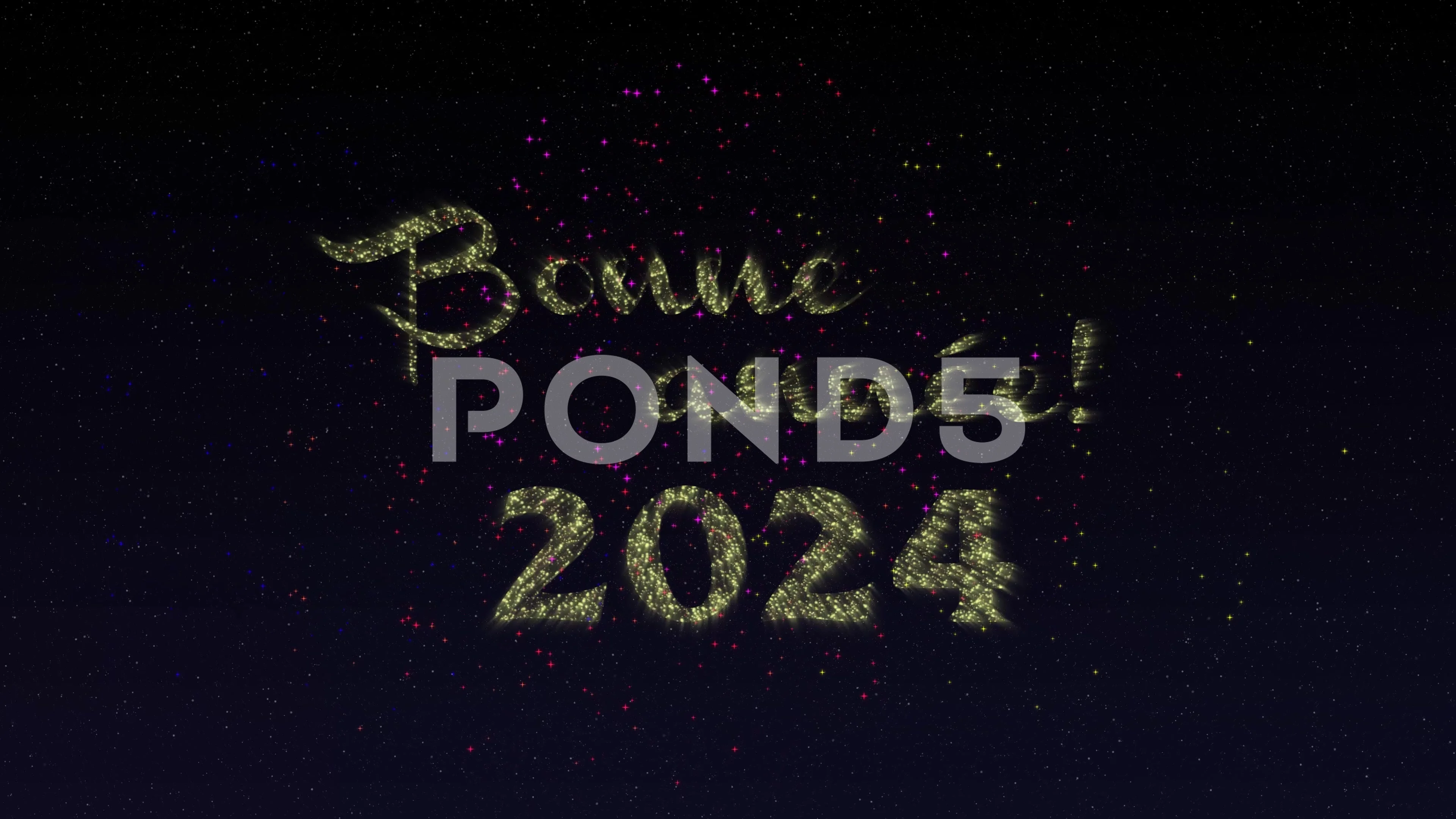 Bonne Annee (Happy New Year) 2024 - Fire, Stock Video