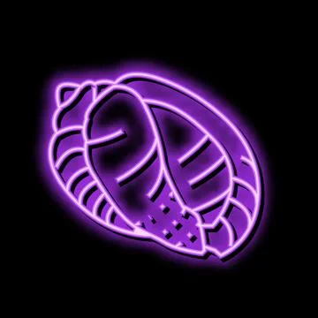Bonnet sea shell beach neon glow icon illustration 스톡 일러스트
