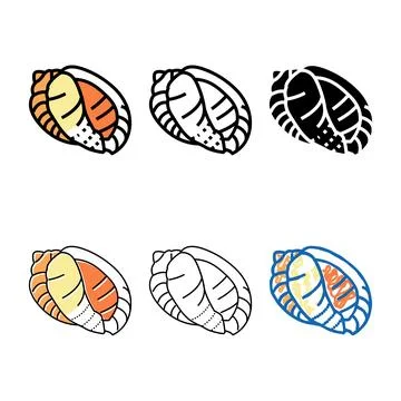 Bonnet sea shell range beach color icon vector Stock Illustration