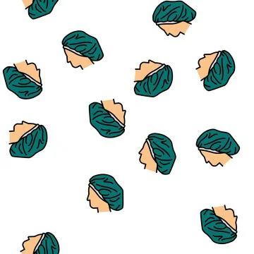 Bonnet for sleeping silk vector seamless pattern 库存插图