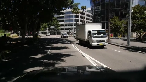 Bonnet time lapse view through CBD Sydney Australia 4K Video stock 147309710