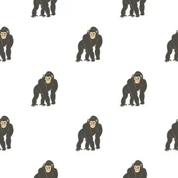 Bonobo monkey pattern seamless Stock Illustration