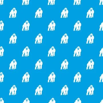Bonobo pattern seamless blue Stock Illustration