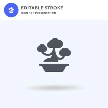 Bonsai icon vector, filled flat sign, solid pictogram isolated on white, logo Stock Illustration