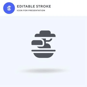 Bonsai icon vector, filled flat sign, solid pictogram isolated on white, logo 库存插图