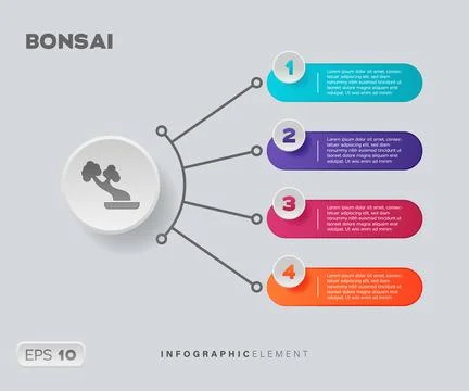 Bonsai Infographic Element Stock Illustration