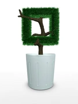 Bonsai square Stock Illustration