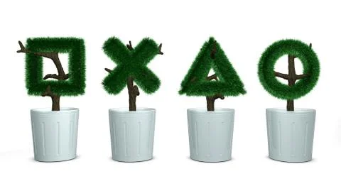 Bonsai tree, the button Illustrazione stock