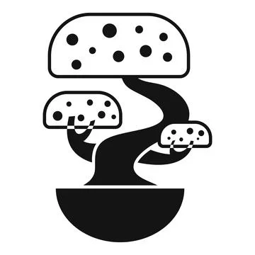 Bonsai tree growing in a pot icon shows japanese culture and gardening Illustrazione stock