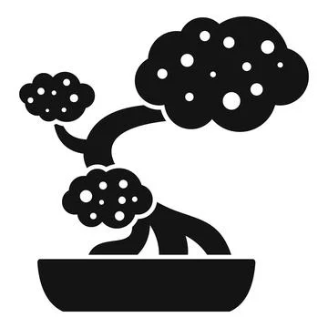Bonsai tree growing in a shallow pot, cultivating miniature nature Illustrazione stock