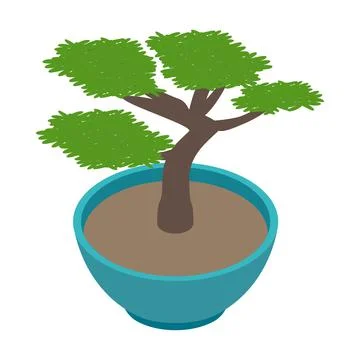 Bonsai tree icon, isometric 3d style Stock Illustration