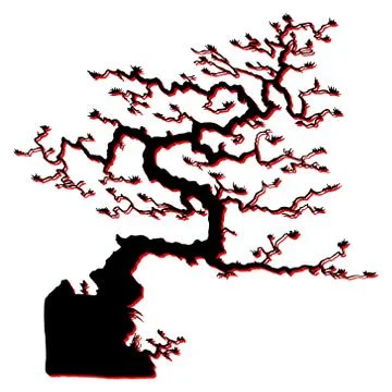 Bonsai tree icon. Vector bonsai. Bonsai tree hand drawn. Stock Illustration