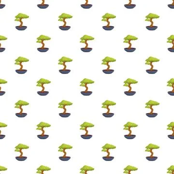 Bonsai tree pattern creating oriental zen background Illustrazione stock