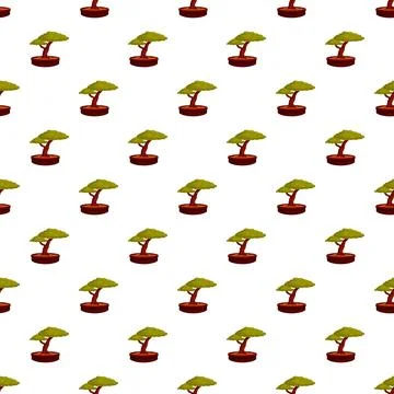 Bonsai tree pattern depicting japanese culture and nature Stock Illustration