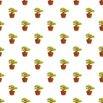 Bonsai tree pattern illustrating japanese traditional art Stock Illustration