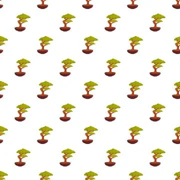 Bonsai tree pattern representing balance and nature Stock Illustration