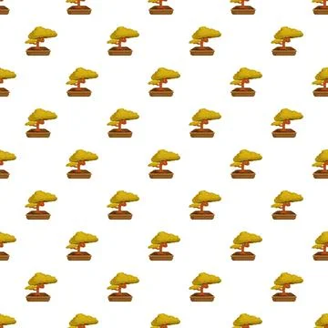 Bonsai tree pattern representing japanese traditional art Stock Illustration