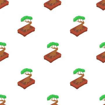 Bonsai tree pattern seamless vector Stock Illustration