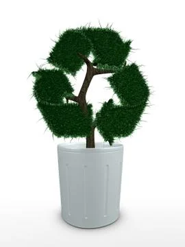 Bonsai tree, recycle 스톡 일러스트