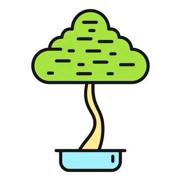 Bonsai tree representing nature, zen, and growth in a pot Stock Illustration