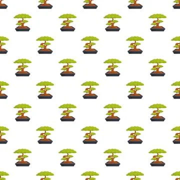 Bonsai tree seamless pattern for japanese culture design 스톡 일러스트
