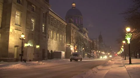 Bonsecours Market in winter Stock Footage 1007358