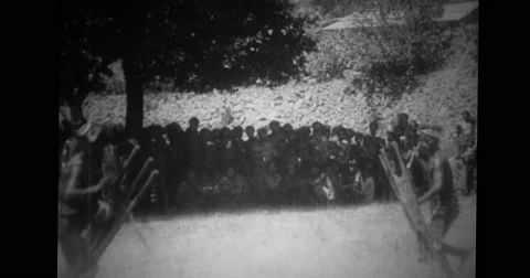 Bontoc Igorot men performing tribal dance Stock Footage
